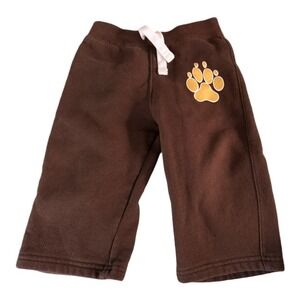 Vintage JK Baby Brown Paw Print Boys Sweatpants Size 12 Months